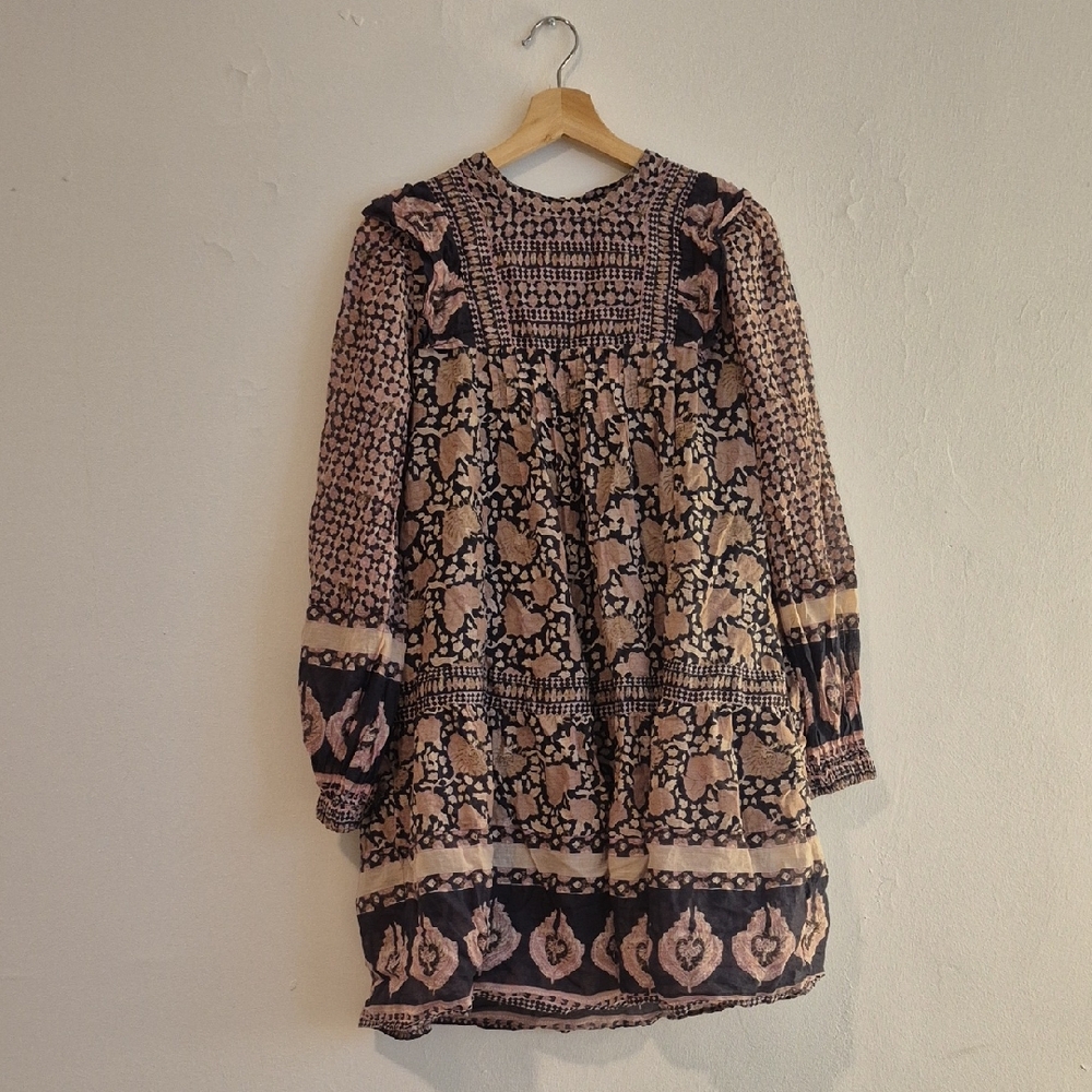 Sea New York Black and Pink Cotton Patterned Dress